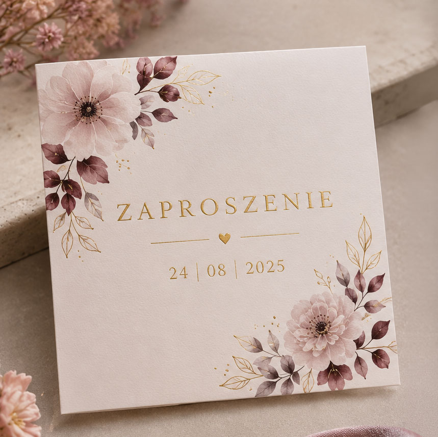 zaproszenie zltoy napis